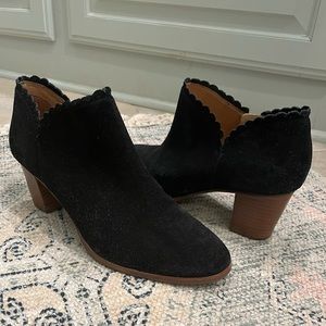 Jack Rogers suede scallop trim heeled bootie, size 9, never worn